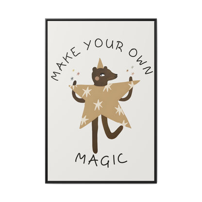 Magic-Inspiring Framed Canvas Art | Home Decor, Wall Art, Inspirational Gift, Bear Decor, Kids Room Artwork