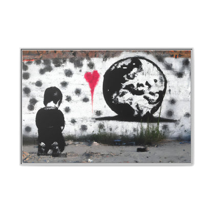 Framed Matte Canvas Art - Love for the World - Wall Decor for Home and Office