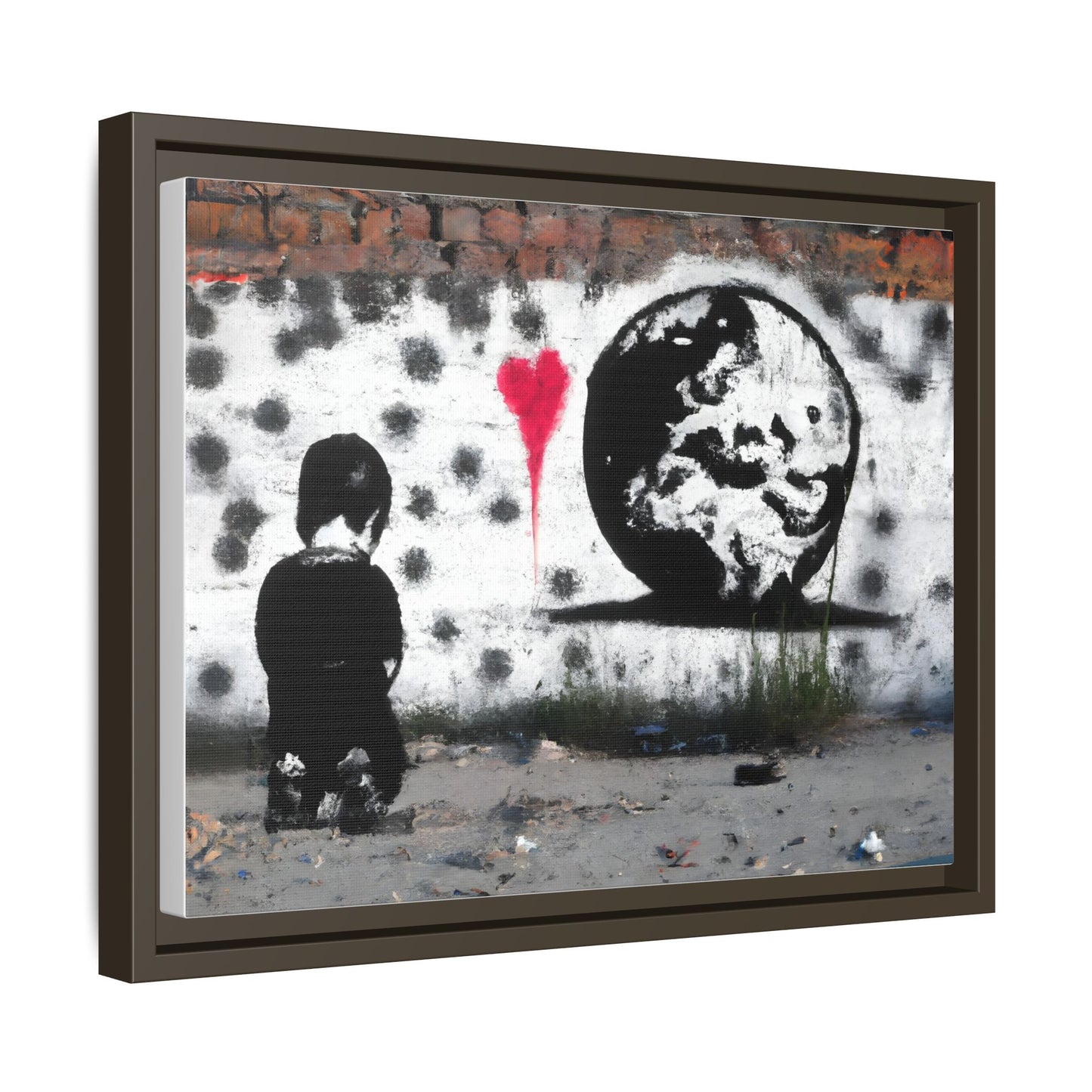 Framed Matte Canvas Art - Love for the World - Wall Decor for Home and Office