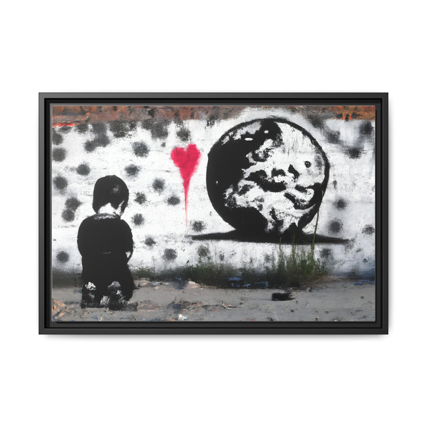 Framed Matte Canvas Art - Love for the World - Wall Decor for Home and Office