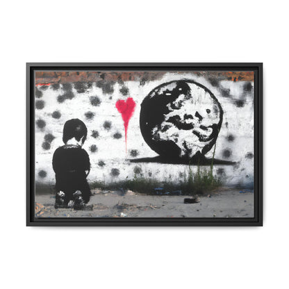Framed Matte Canvas Art - Love for the World - Wall Decor for Home and Office
