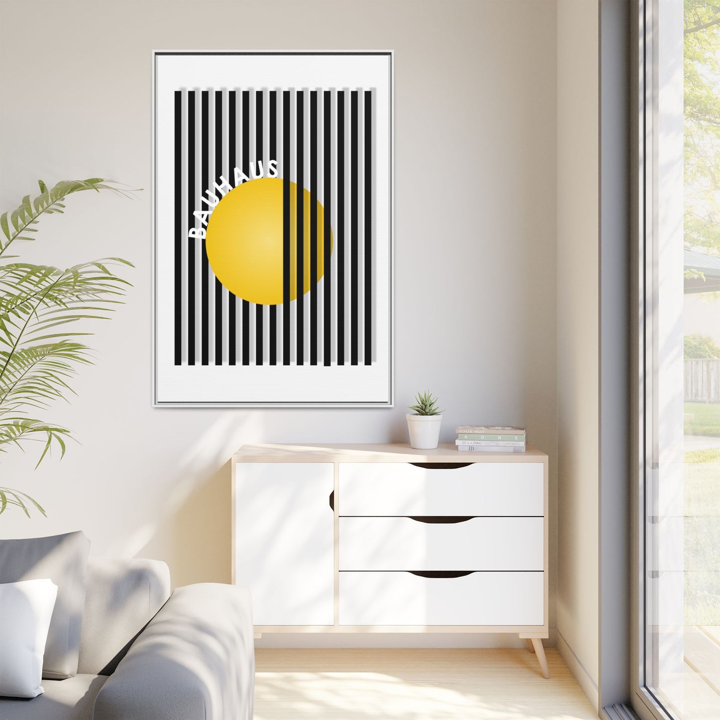 Bauhaus Art Canvas Framed Print - Modern Multi-color Wall Decor