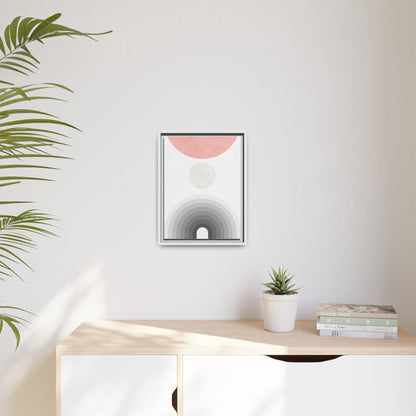 Minimalist Framed Matte Canvas Print - Abstract Circle & Gradient Design