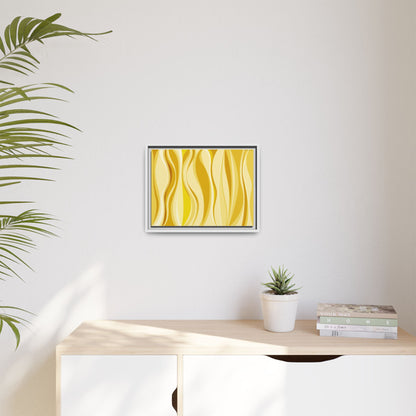 Modern Abstract Framed Art Print, Yellow Wave Canvas, Home Décor, Wall Art, Minimalist Design, Gift for Her, Art for Living Room