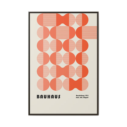 Modern Bauhaus Art Print - Framed Matte Canvas Decor