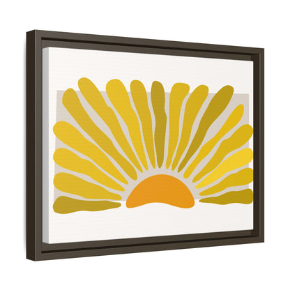 Framed Matte Canvas Wall Art, Sunny Abstract Print, Bright Home Decor, Gift for Art Lovers, Retro Style Decoration, Happy Wall Accent