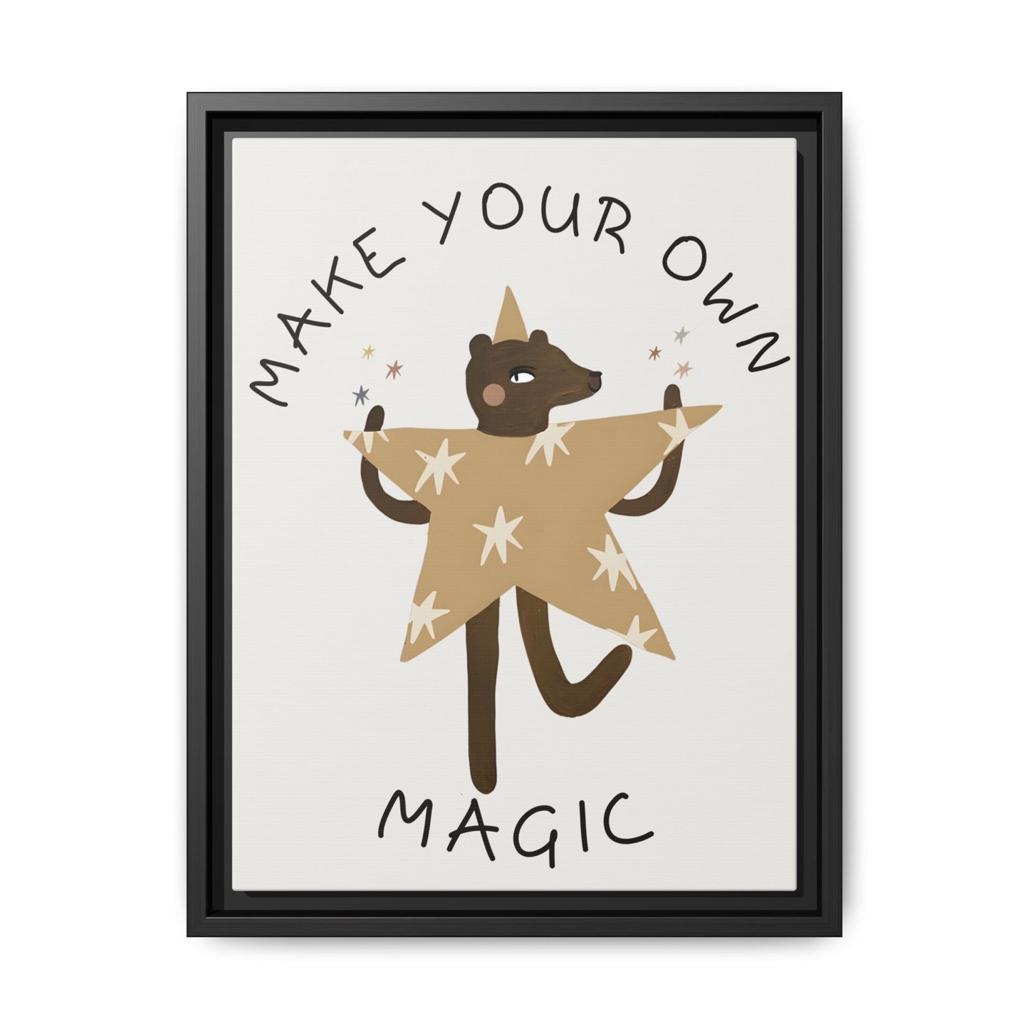 Magic-Inspiring Framed Canvas Art | Home Decor, Wall Art, Inspirational Gift, Bear Decor, Kids Room Artwork