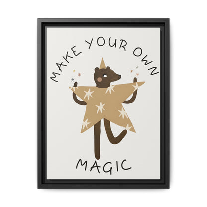 Magic-Inspiring Framed Canvas Art | Home Decor, Wall Art, Inspirational Gift, Bear Decor, Kids Room Artwork