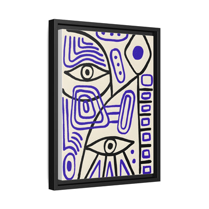Abstract Line Art Canvas Print - Modern Black and Purple Framed Artwork