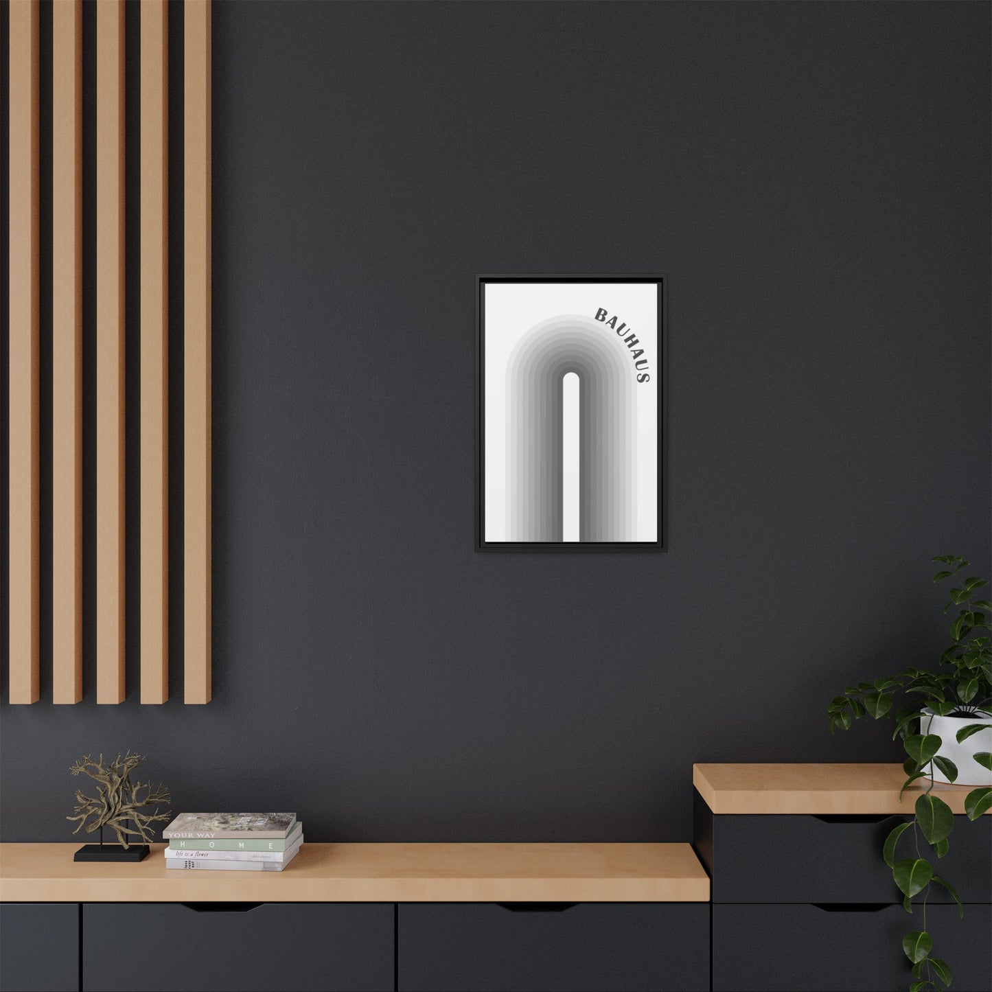 Bauhaus Framed Matte Canvas Art - Modern Geometric Wall Decor