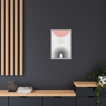 Minimalist Framed Matte Canvas Print - Abstract Circle & Gradient Design