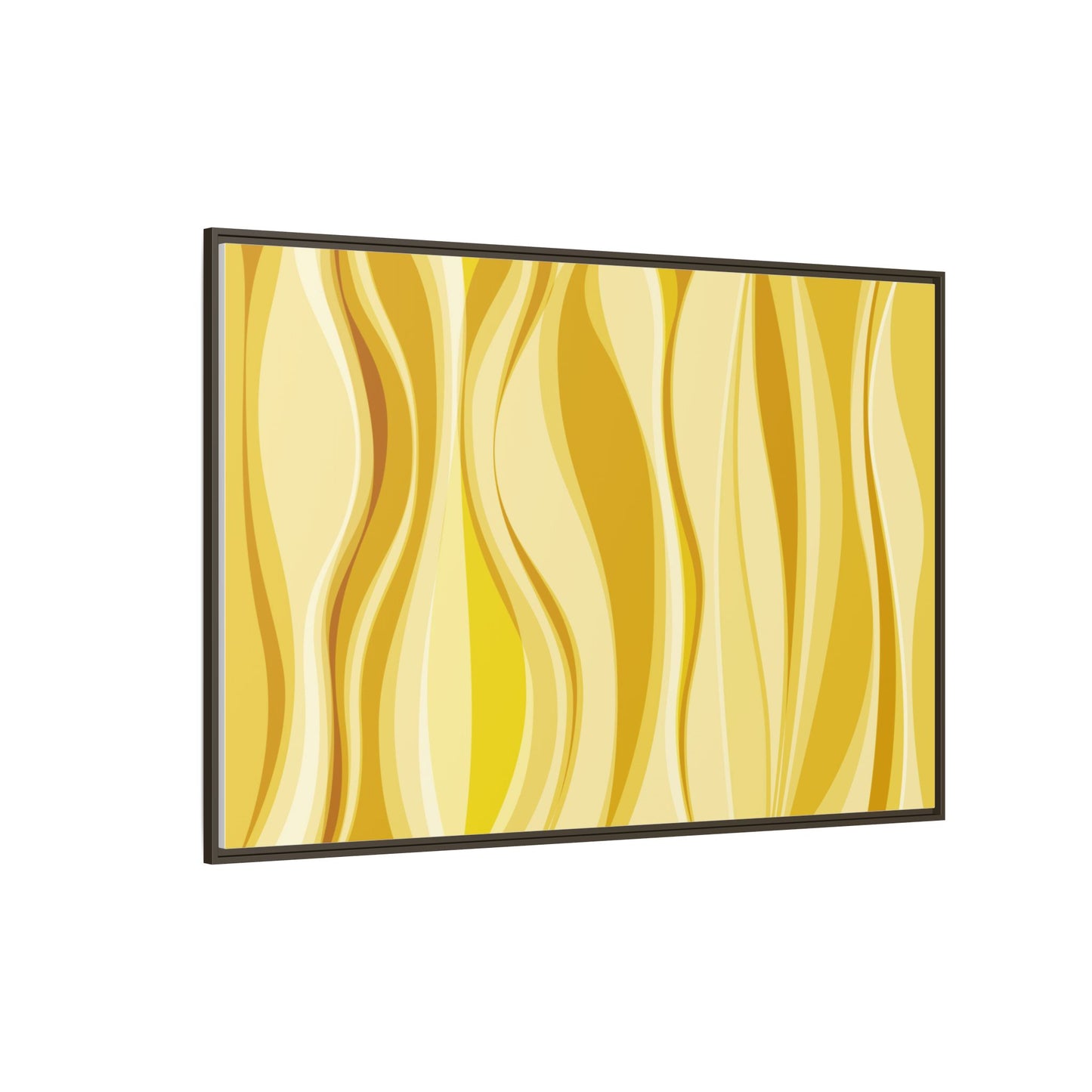 Modern Abstract Framed Art Print, Yellow Wave Canvas, Home Décor, Wall Art, Minimalist Design, Gift for Her, Art for Living Room