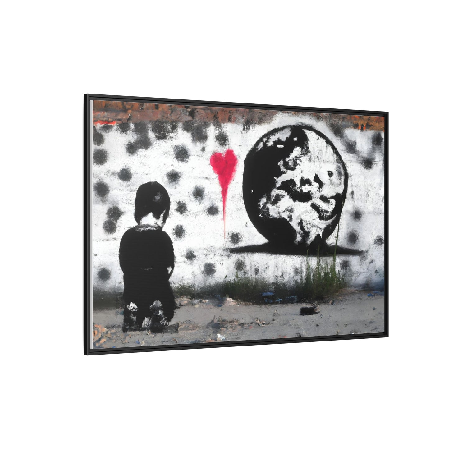 Framed Matte Canvas Art - Love for the World - Wall Decor for Home and Office