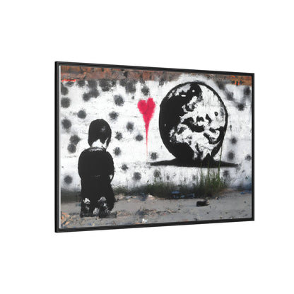 Framed Matte Canvas Art - Love for the World - Wall Decor for Home and Office
