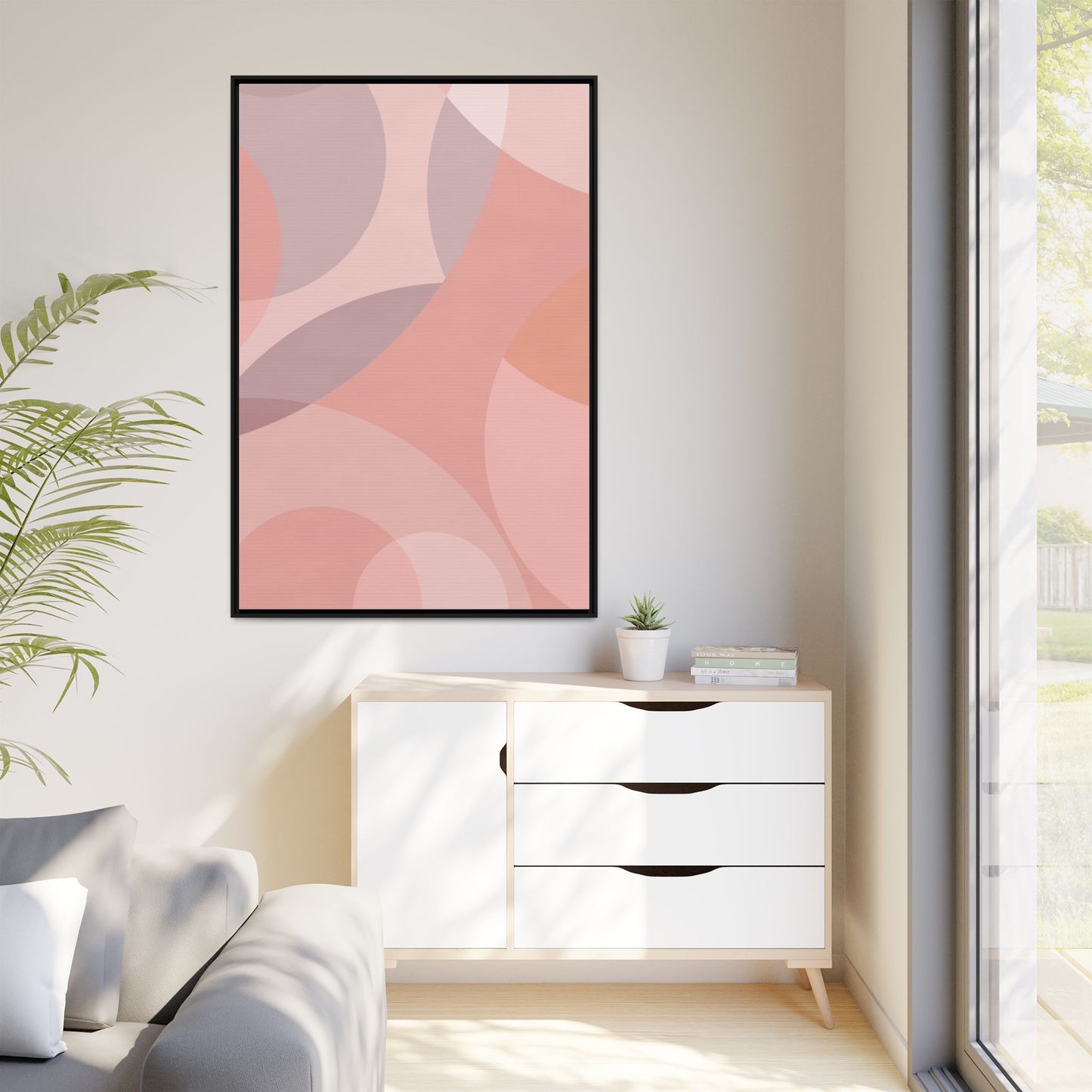 Modern Abstract Canvas Art Print - Multi-color Framed Decor