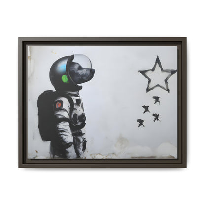 Astronaut Wall Art - Framed Matte Canvas Print for Dreamers and Space Enthusiasts