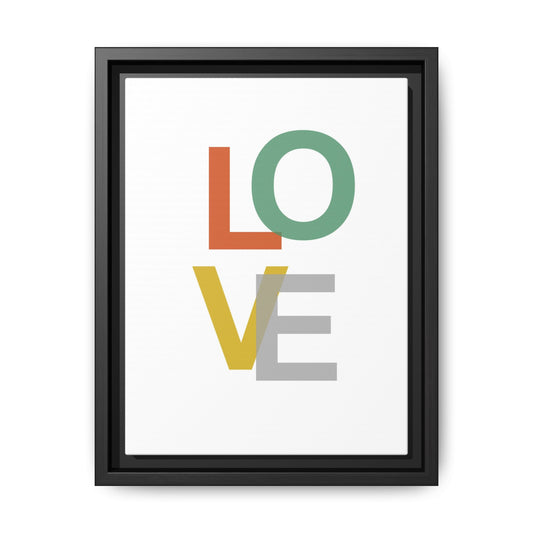 Colorful Love Wall Art, Framed Canvas Print, Home Decor, Gift for Couples, Modern Art, Anniversary Decoration