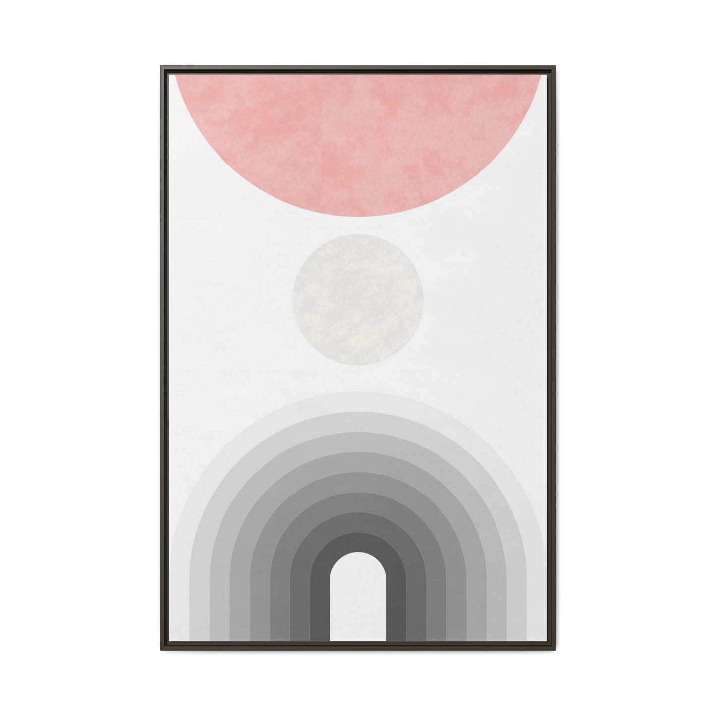 Minimalist Framed Matte Canvas Print - Abstract Circle & Gradient Design