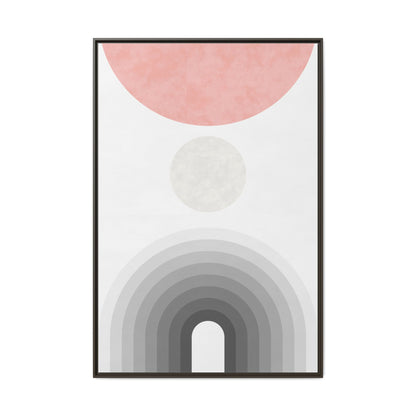 Minimalist Framed Matte Canvas Print - Abstract Circle & Gradient Design