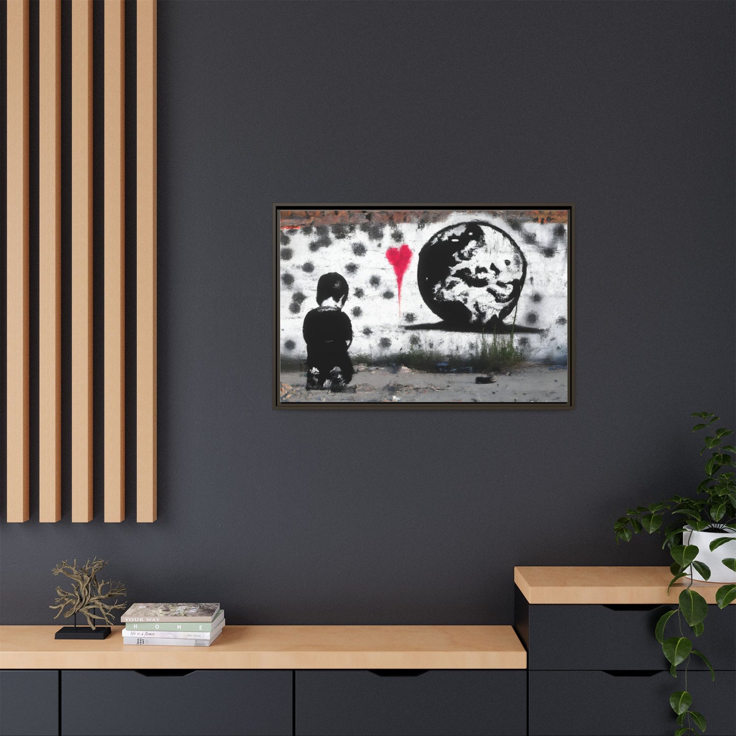 Framed Matte Canvas Art - Love for the World - Wall Decor for Home and Office