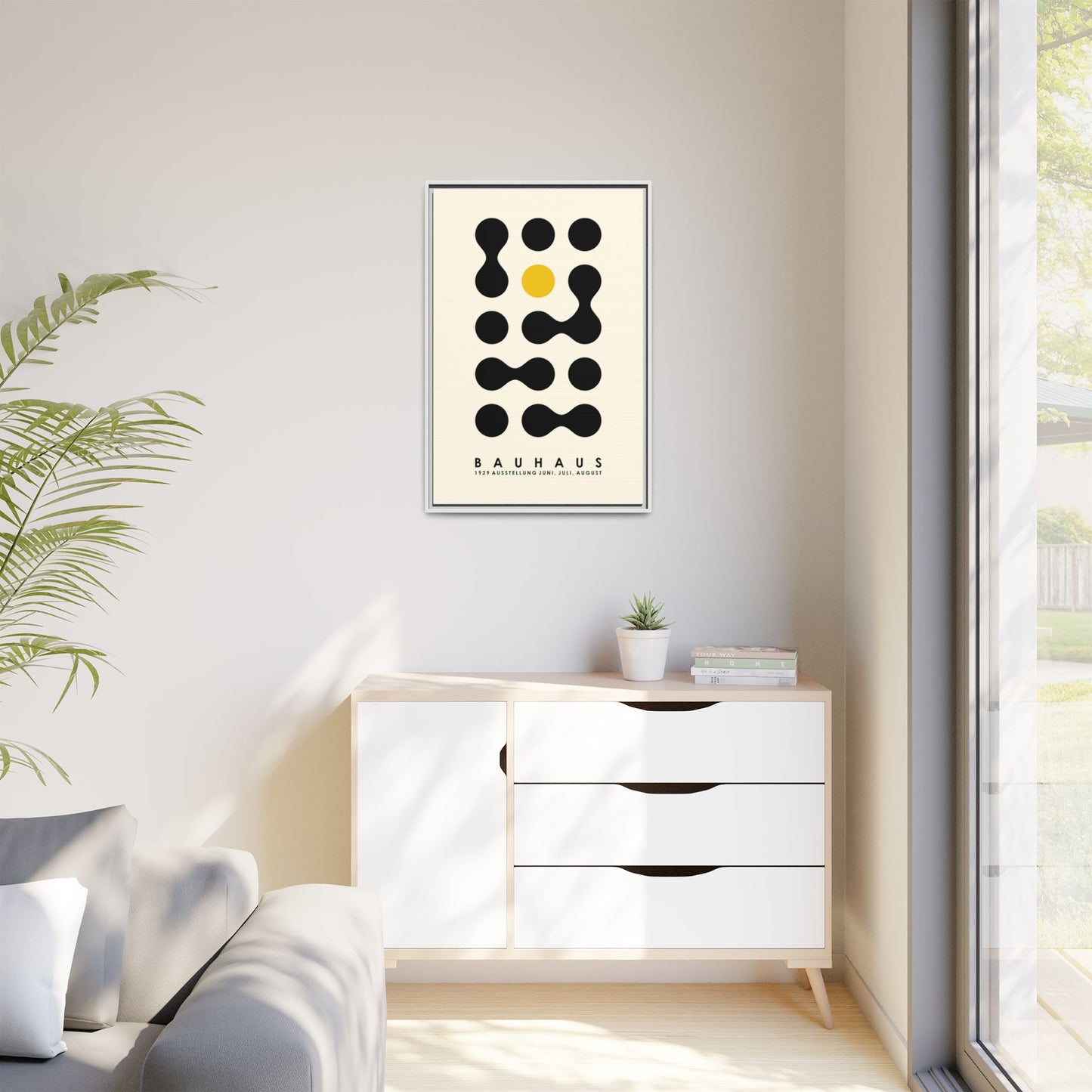 Bauhaus Inspired Framed Canvas Art - Modern Wall Decor