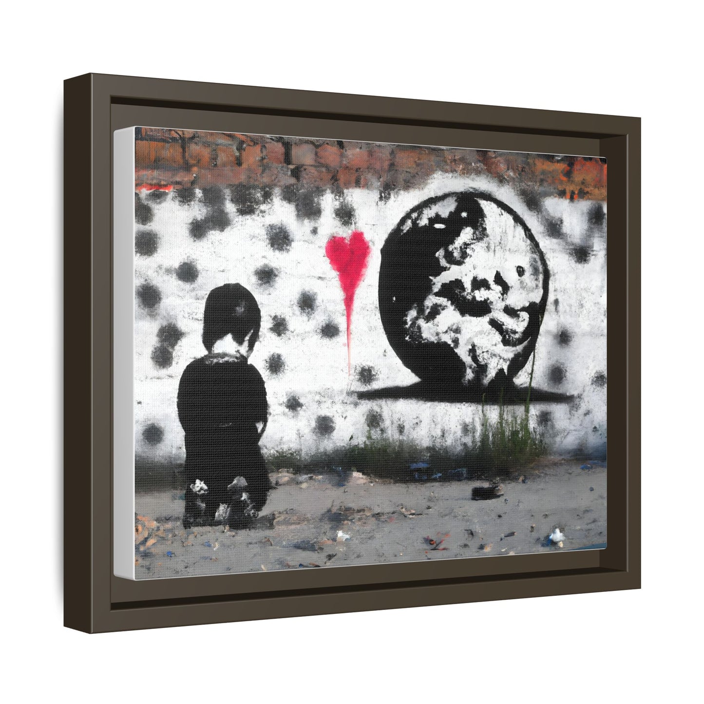 Framed Matte Canvas Art - Love for the World - Wall Decor for Home and Office