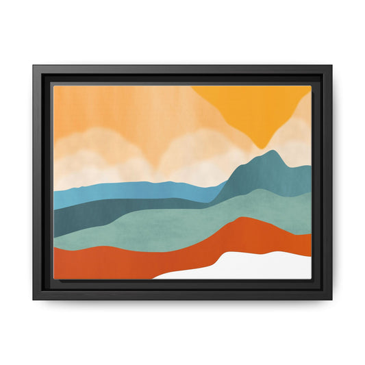 Multicolor Framed Landscape Art Print, Abstract Wall Decor, Modern Home Decor, Colorful Canvas Art, Gift for Art Lovers