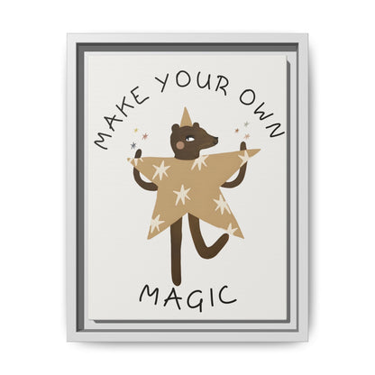Magic-Inspiring Framed Canvas Art | Home Decor, Wall Art, Inspirational Gift, Bear Decor, Kids Room Artwork