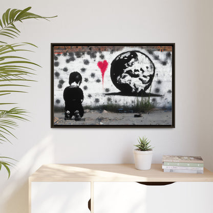 Framed Matte Canvas Art - Love for the World - Wall Decor for Home and Office