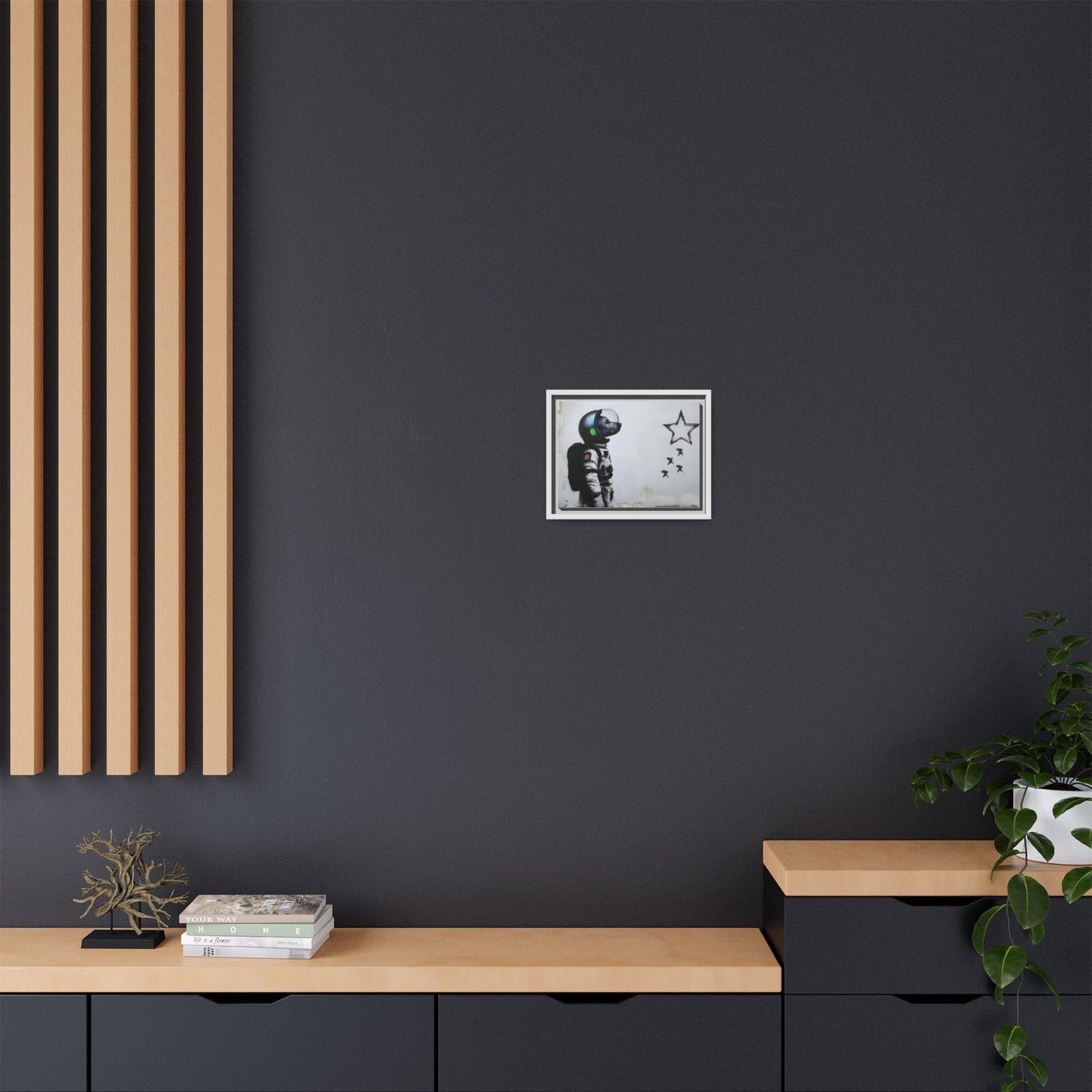 Astronaut Wall Art - Framed Matte Canvas Print for Dreamers and Space Enthusiasts