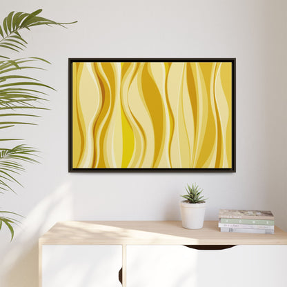Modern Abstract Framed Art Print, Yellow Wave Canvas, Home Décor, Wall Art, Minimalist Design, Gift for Her, Art for Living Room