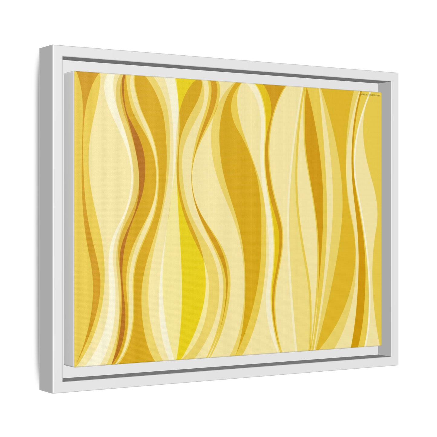 Modern Abstract Framed Art Print, Yellow Wave Canvas, Home Décor, Wall Art, Minimalist Design, Gift for Her, Art for Living Room