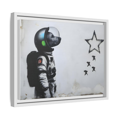 Astronaut Wall Art - Framed Matte Canvas Print for Dreamers and Space Enthusiasts
