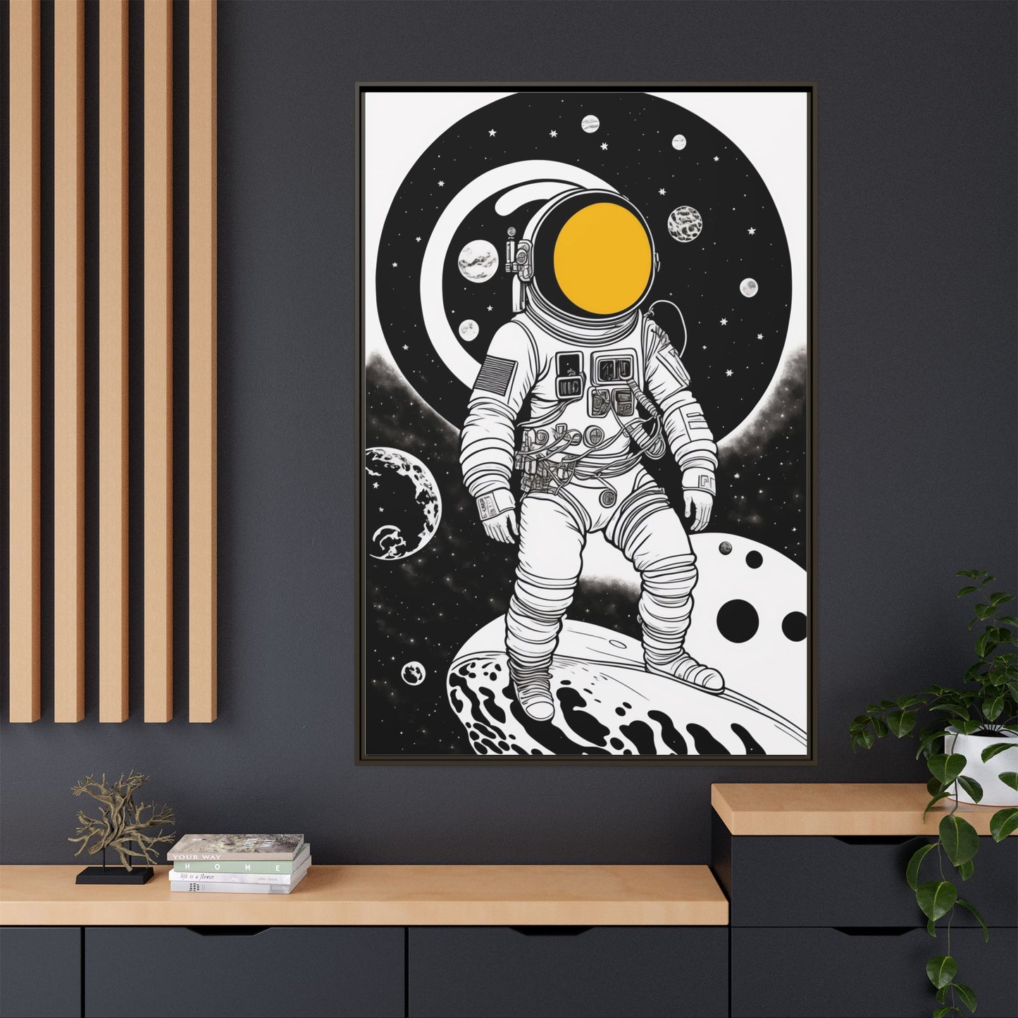 Astronaut Canvas Print, Cosmic Wall Art, Space Decor for Kids, Modern Home Decoration, Gift for Space Enthusiasts, Unique Astronaut Wall Art