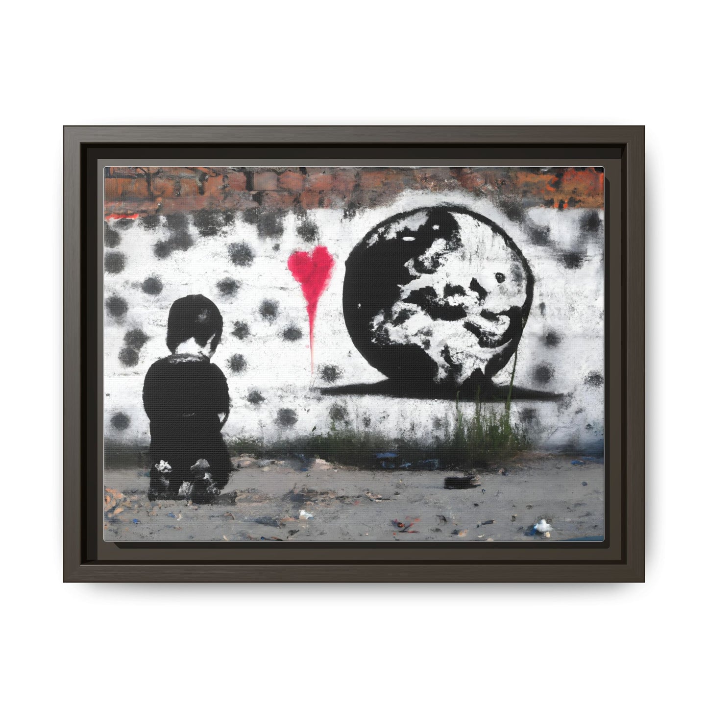 Framed Matte Canvas Art - Love for the World - Wall Decor for Home and Office