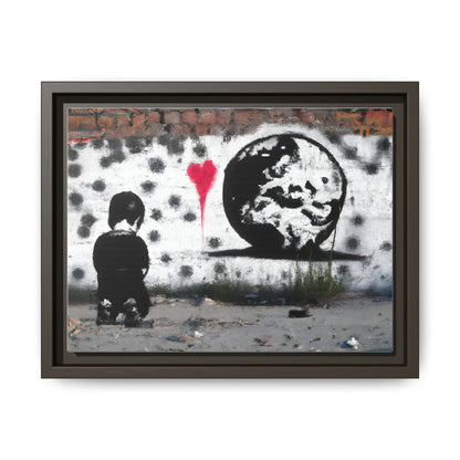 Framed Matte Canvas Art - Love for the World - Wall Decor for Home and Office