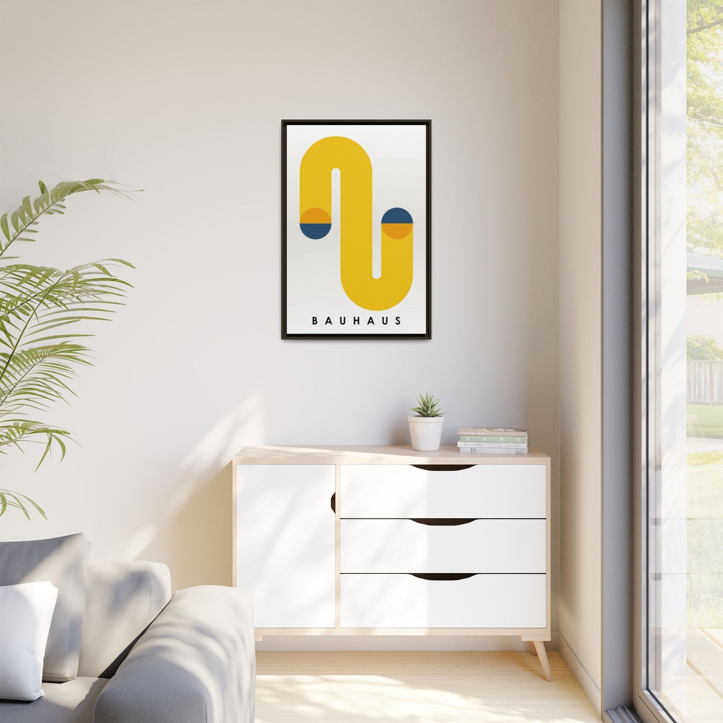 Bauhaus-Inspired Framed Matte Canvas Art - Modern Wall Decor