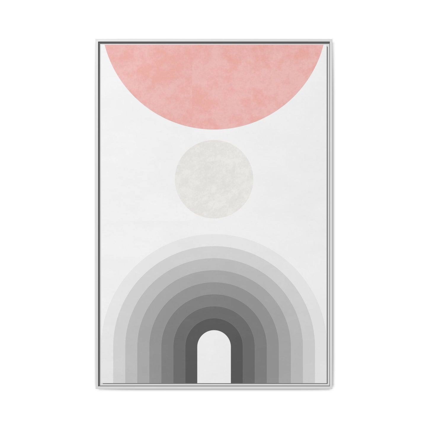 Minimalist Framed Matte Canvas Print - Abstract Circle & Gradient Design