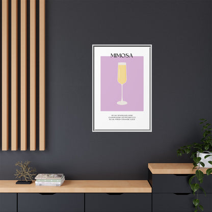 Mimosa Recipe Canvas Wall Art, Framed Home Decor, Kitchen Wall Art, Brunch Decoration, Gift for Foodies, Modern Art Print