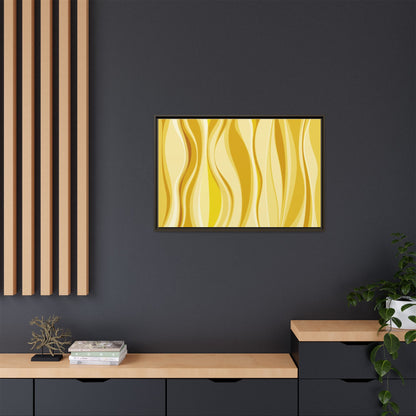 Modern Abstract Framed Art Print, Yellow Wave Canvas, Home Décor, Wall Art, Minimalist Design, Gift for Her, Art for Living Room