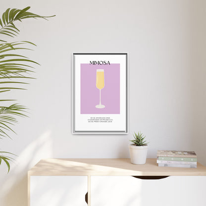 Mimosa Recipe Canvas Wall Art, Framed Home Decor, Kitchen Wall Art, Brunch Decoration, Gift for Foodies, Modern Art Print