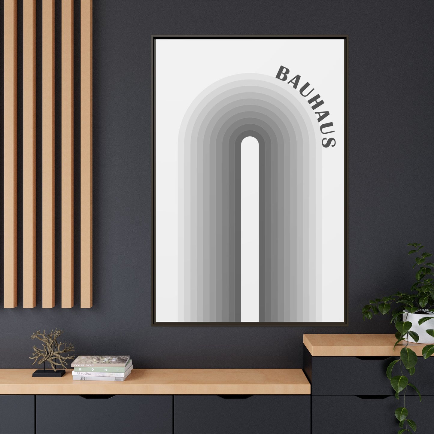 Bauhaus Framed Matte Canvas Art - Modern Geometric Wall Decor