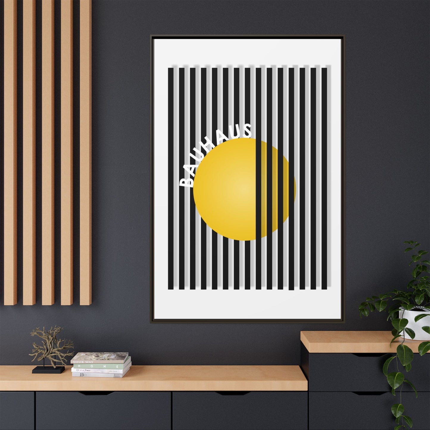 Bauhaus Art Canvas Framed Print - Modern Multi-color Wall Decor