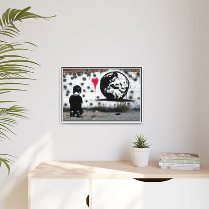 Framed Matte Canvas Art - Love for the World - Wall Decor for Home and Office