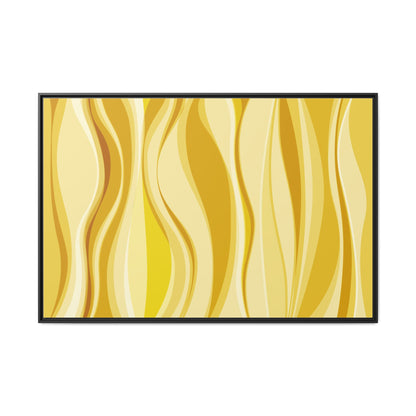Modern Abstract Framed Art Print, Yellow Wave Canvas, Home Décor, Wall Art, Minimalist Design, Gift for Her, Art for Living Room