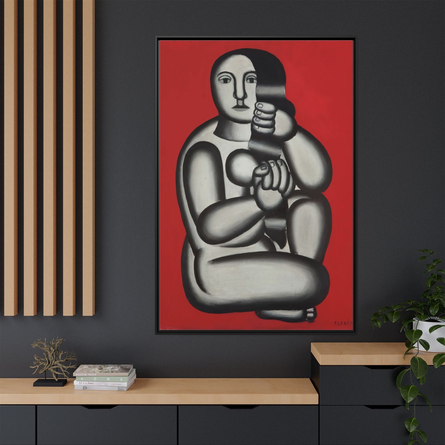 Modern Art Framed Canvas Print, Abstract Art Wall Decor, Minimalist Home Decoration, Unique Gift for Art Lovers, Pop Art Styling