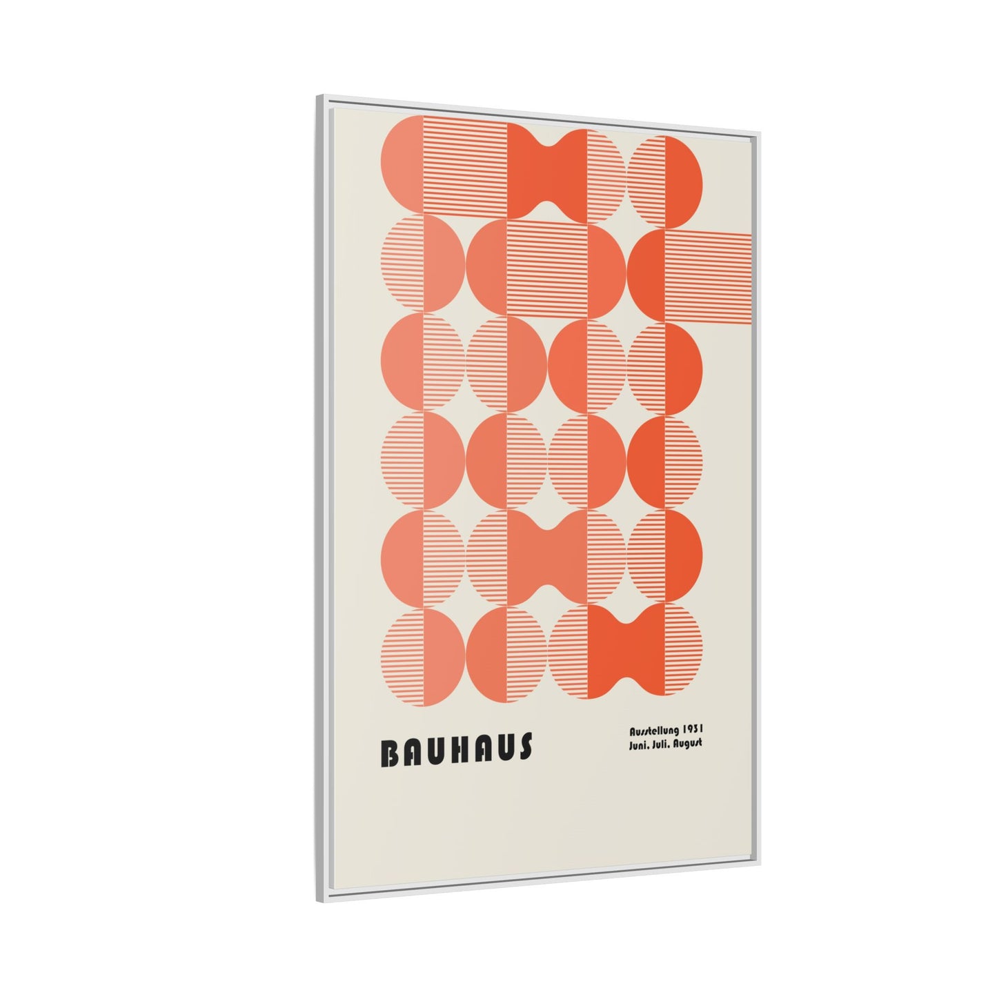 Modern Bauhaus Art Print - Framed Matte Canvas Decor