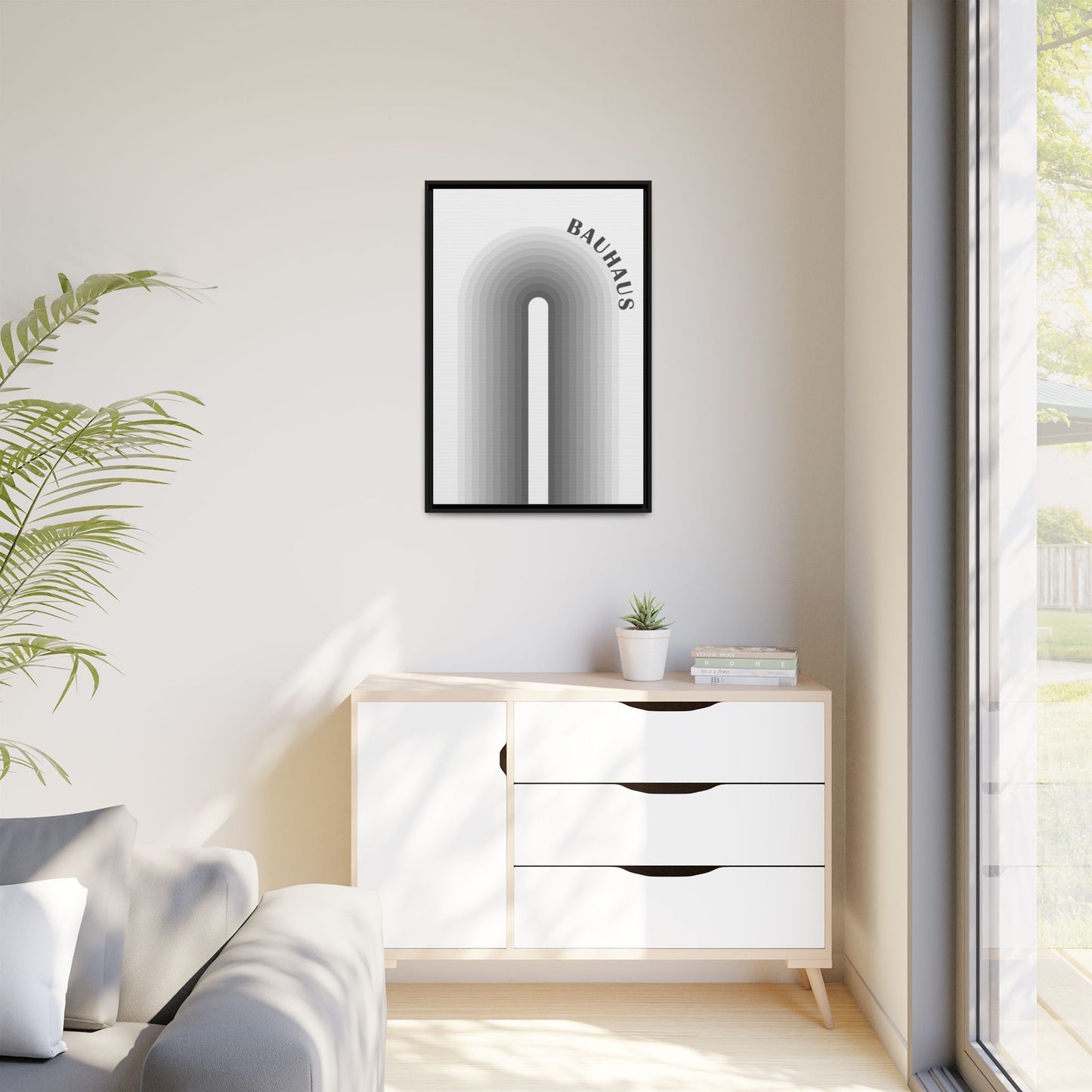 Bauhaus Framed Matte Canvas Art - Modern Geometric Wall Decor