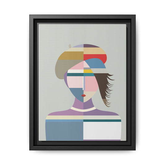 Colorful Abstract Portrait Print, Modern Wall Art for Home Decor, Unique Gift for Art Lovers, Framed Canvas, Trendy Room Decoration
