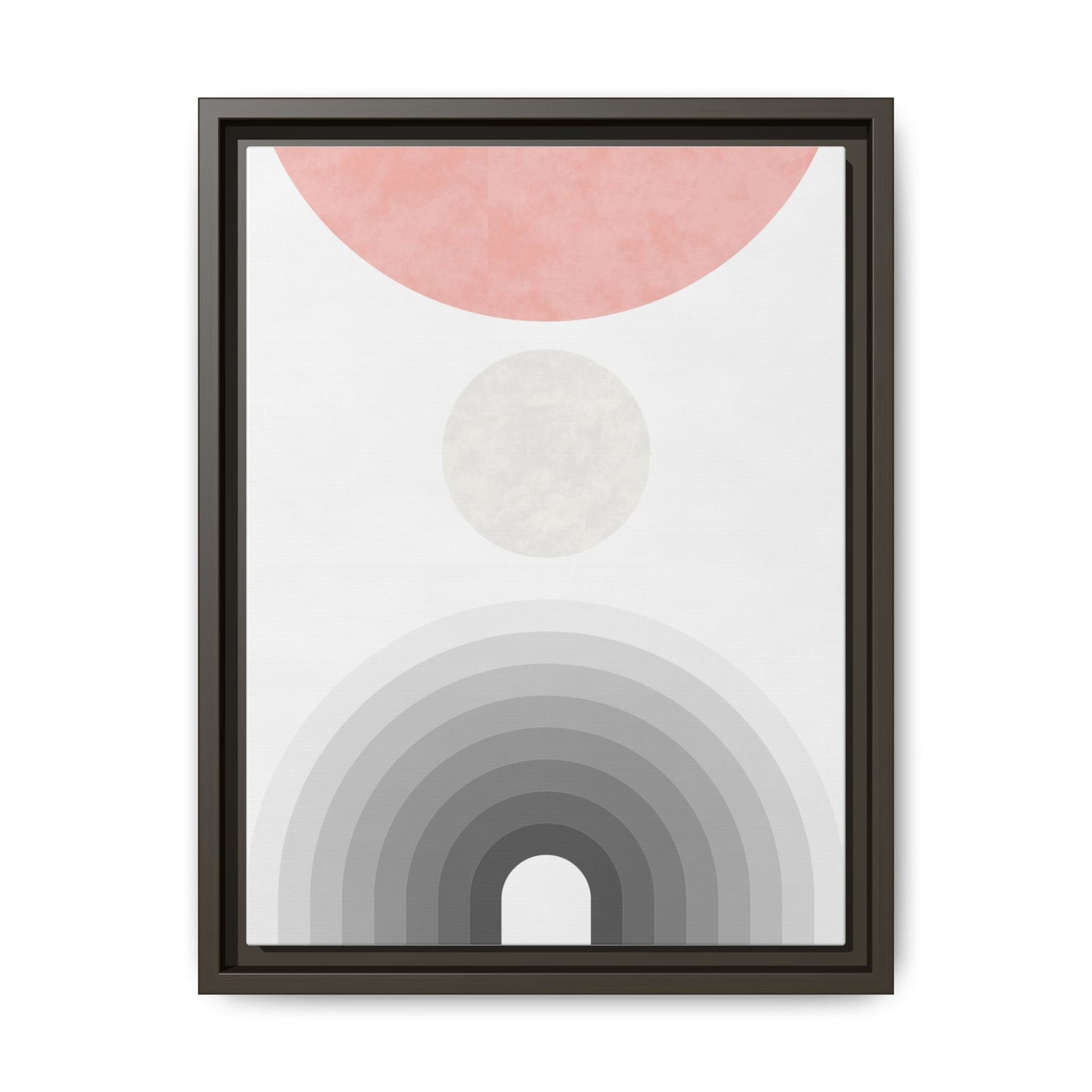 Minimalist Framed Matte Canvas Print - Abstract Circle & Gradient Design